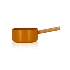 Casserole Ector Induction Aluminium Revêtu Manche En Bois 18 Cm Jaune