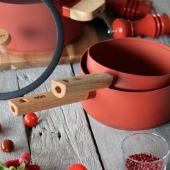 Casserole Ector Induction Aluminium Revêtu Manche En Bois 16 Cm Rouge -Cuisine Soldes Magasin 108009 2 3 Casserole Ector induction aluminium revetu manche en bois 16 cm rouge Ogo