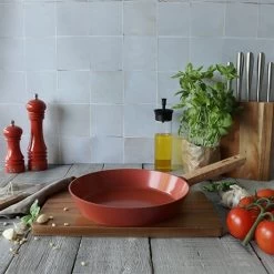Poêle Ector Induction Aluminium Revêtu Manche En Bois 24 Cm Rouge -Cuisine Soldes Magasin 108013 4 1 Poele Ector induction aluminium revetu manche en bois 24 cm rouge Ogo