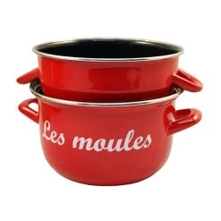 Marmite à Moules Acier émaillé 18 Cm Rouge
