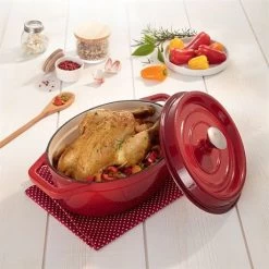 Cocotte En Fonte Ovale 29 Cm 4 L Rouge -Cuisine Soldes Magasin 213176 2 7 Cocotte en fonte ovale 29 cm 4 L rouge Mathon