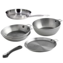 De Buyer Batterie 5 Pièces Avec Manche Amovible Mineral B