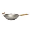 Wok Fond Plat Tôle Acier Blanche 2 Poignées 36 Cm Be A Wok Star