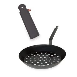 De Buyer Set Poêle à Marrons Pour Cuisson Sur Braises 28 Cm Et Manchon De Protection