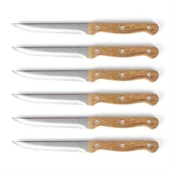 LIVOO Bloc De 6 Couteaux à Steak En Bois -Cuisine Soldes Magasin 411005 2 3 Bloc de 6 couteaux a steak en bois Livoo