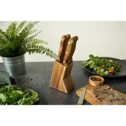 LIVOO Bloc De 6 Couteaux à Steak En Bois -Cuisine Soldes Magasin 411005 3 3 Bloc de 6 couteaux a steak en bois Livoo