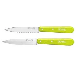 Opinel Set 2 Couteaux Office Lames Lisse Et Crantée 10 Cm Couleur Pomme