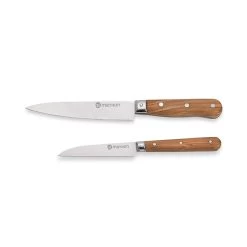 Set Couteau D'office Et Couteau De Chef En Bois D'olivier Et Lame Inox