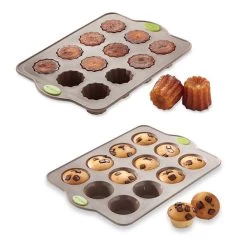 Lot De 2 Plaques Rigiflex' : Plaque 12 Muffins Et Plaque 12 Canelés