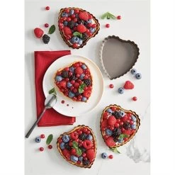 Set De 4 Moules à Tartelette Coeur Revêtement Antiadhérent 11 Cm