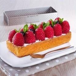 De Buyer Cercle à Tarte Rectangulaire Perforé 12 X 4 Cm -Cuisine Soldes Magasin 573116 2 1 Cercle a tarte rectangulaire perfore 12 x 4 cm De Buyer