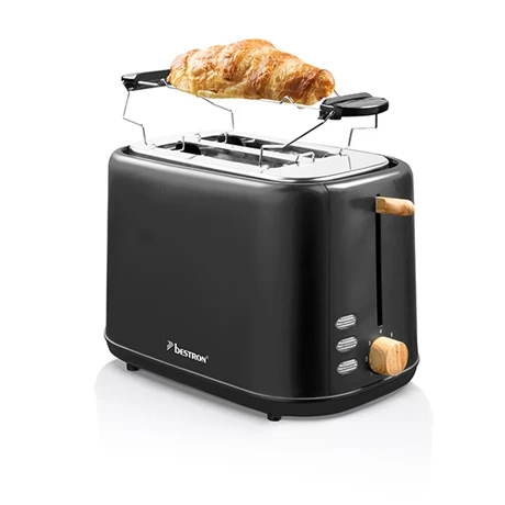 Bestron Toaster Grille-pain 2 Tranches Noir Et Bois 6 Bestron Toaster Grille-pain 2 Tranches Noir Et Bois – Image 4