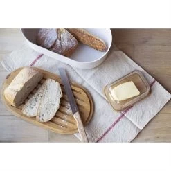 Beurrier Verre Bambou Avec Couteau -Cuisine Soldes Magasin 844002 2 1 Beurrier verre bambou avec couteau Pebbly