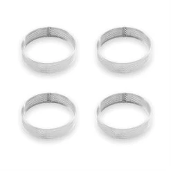 Lot 4 Cercles à Tarte Perforés En Inox Rond 8 Cm